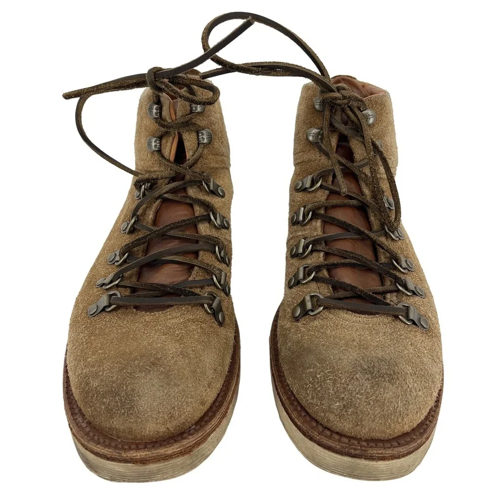 Frye‎ Mountain Hiking Boots Mens 8.5 Tan Suede Vibram Gumlite 81120
